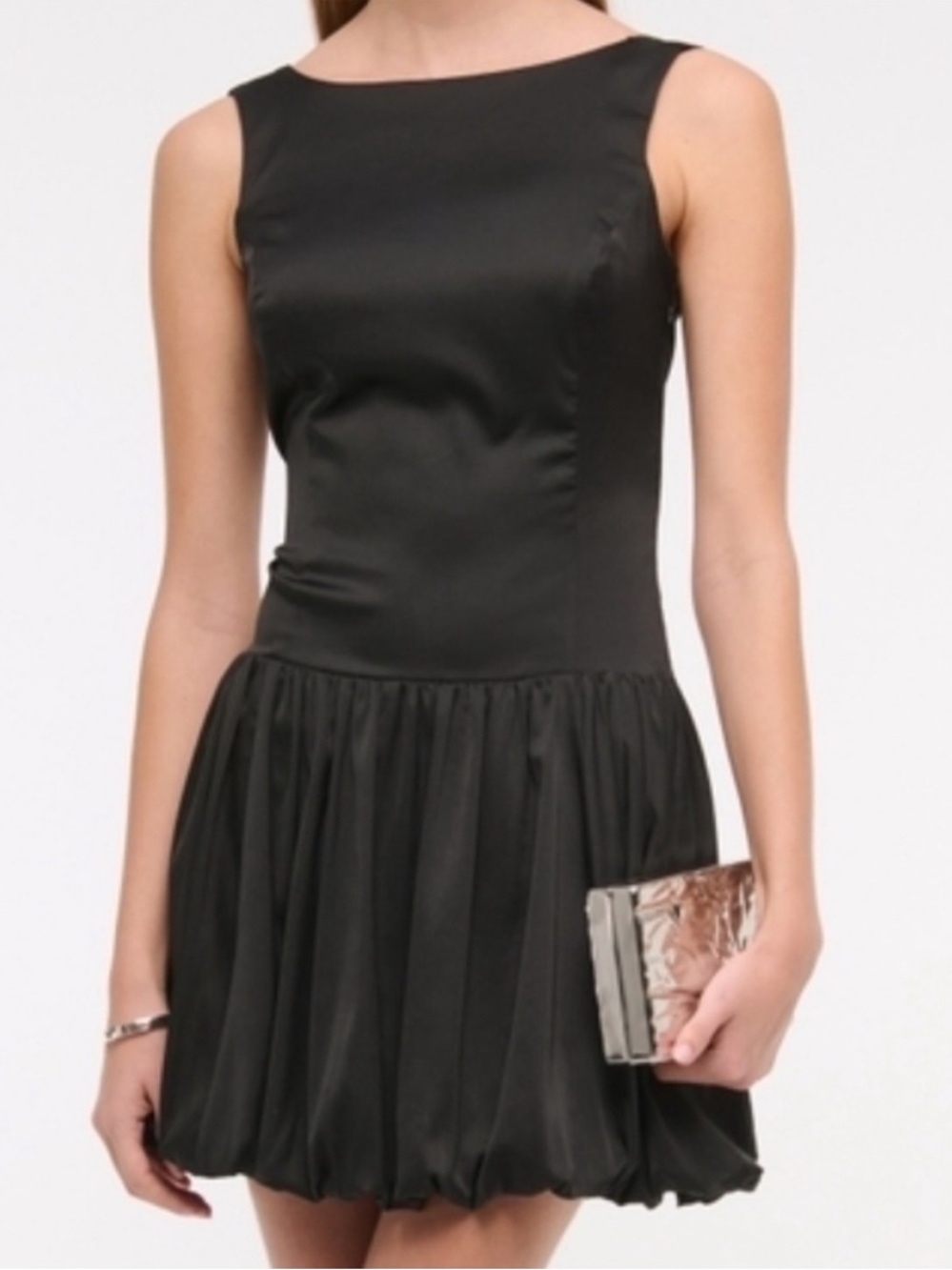 Abercrombie & Fitch Bubble Hem Mini Dress Black Size Small Petite